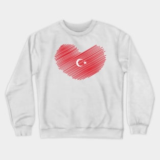 Turkey Heart Flag Design Crewneck Sweatshirt